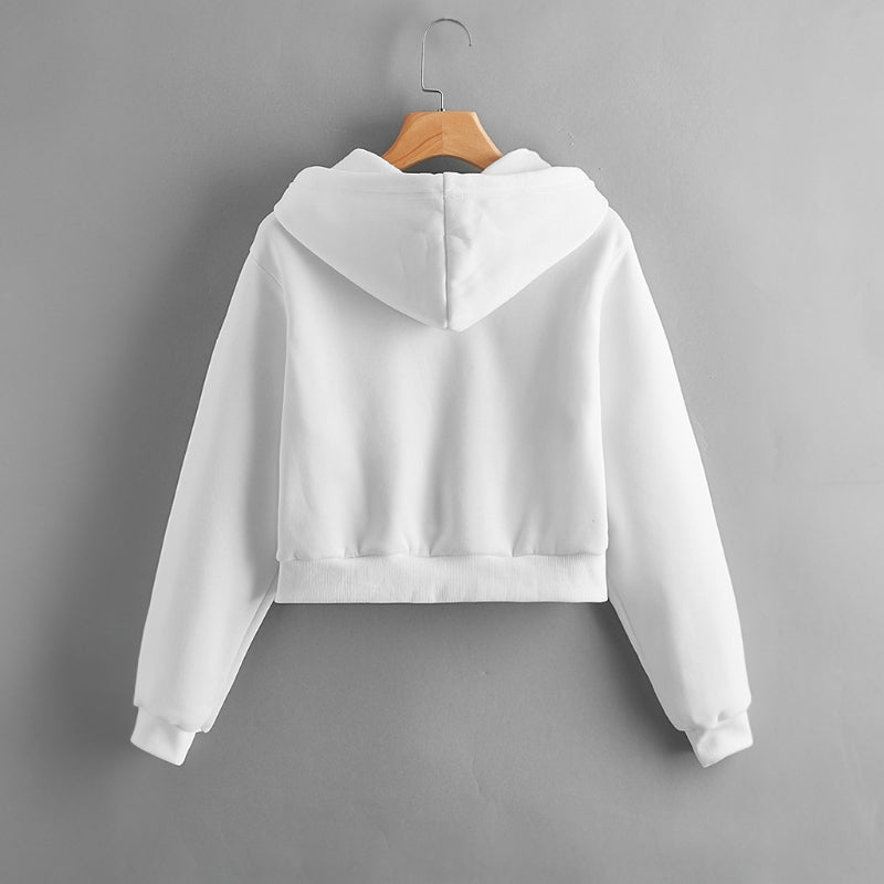 Casual Short Crop Pullover Hoodie