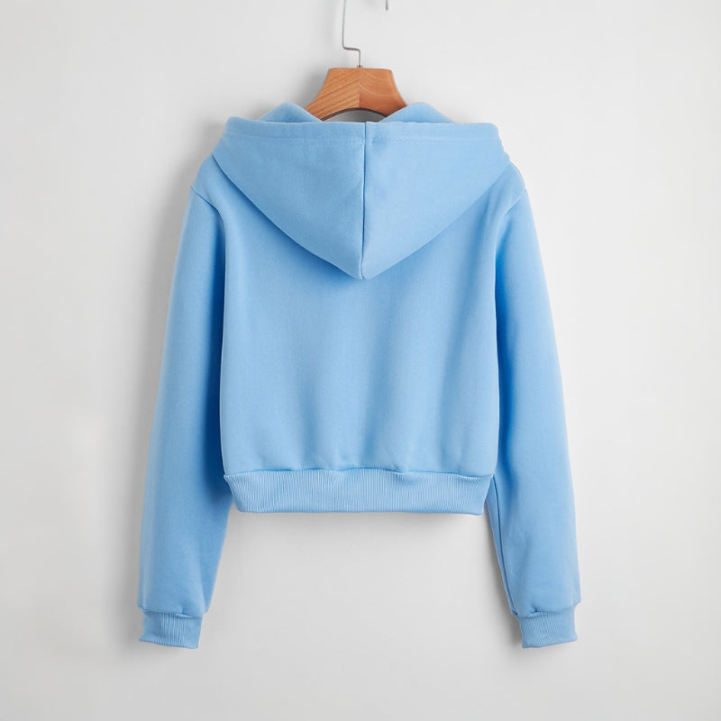 Casual Short Crop Pullover Hoodie