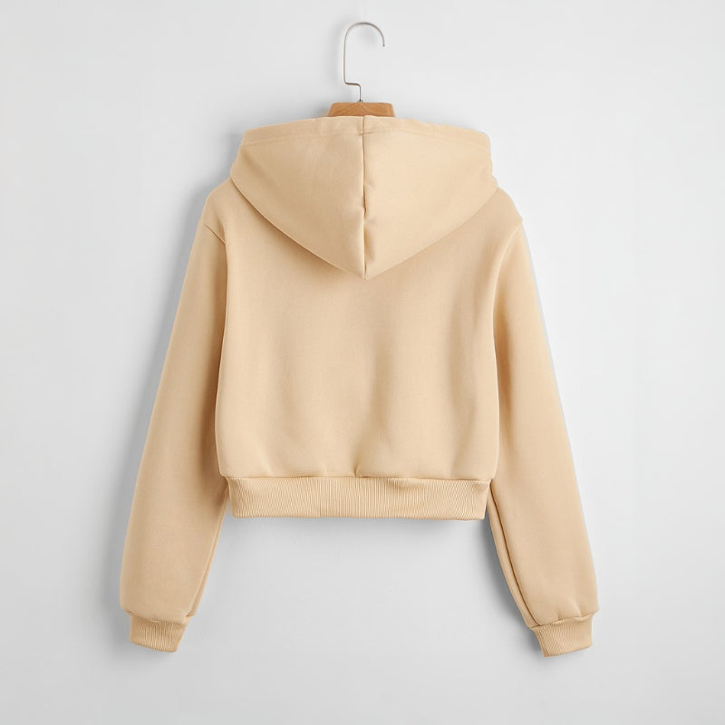 Casual Short Crop Pullover Hoodie