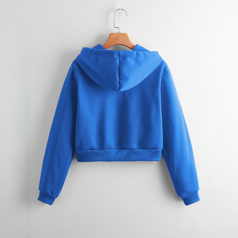 Casual Short Crop Pullover Hoodie