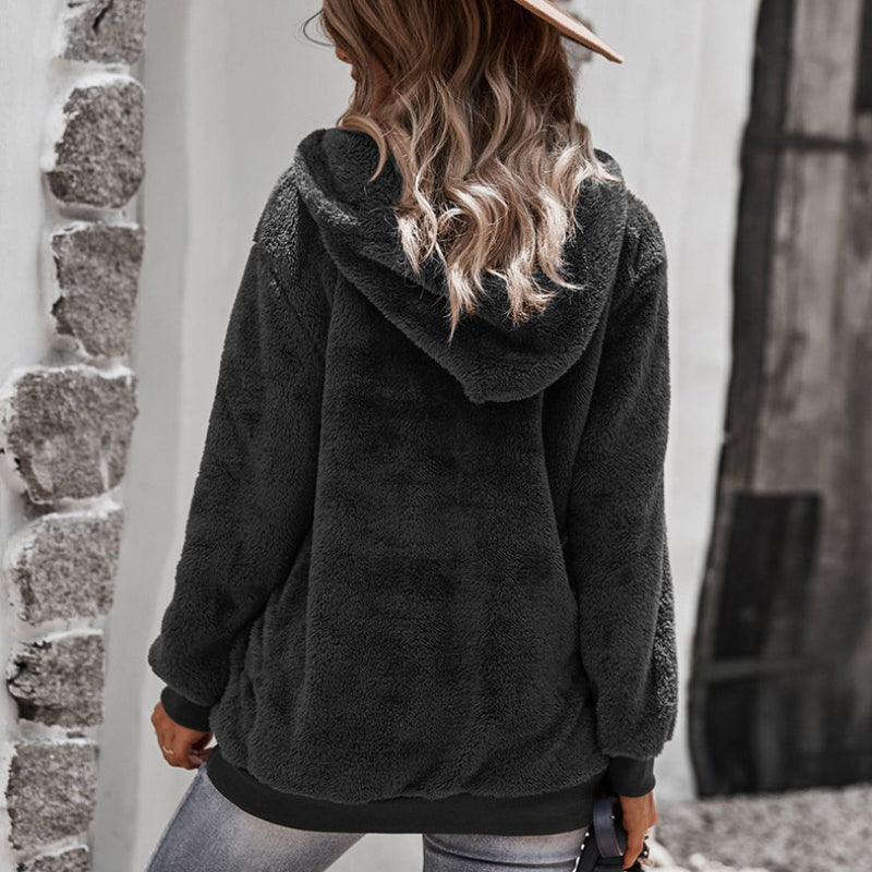 Casual Soft Fleece Loose Pullover Hoodie