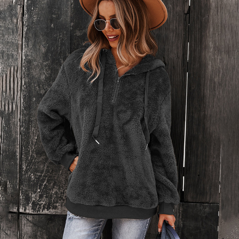 Casual Soft Fleece Loose Pullover Hoodie