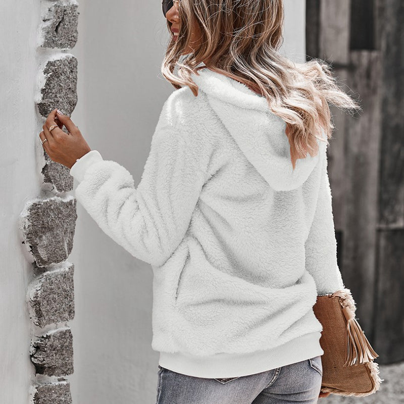 Casual Soft Fleece Loose Pullover Hoodie