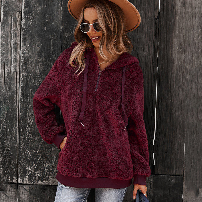 Casual Soft Fleece Loose Pullover Hoodie