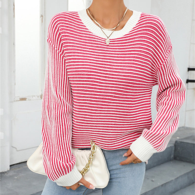 Casual Striped Loose Pullover Sweater