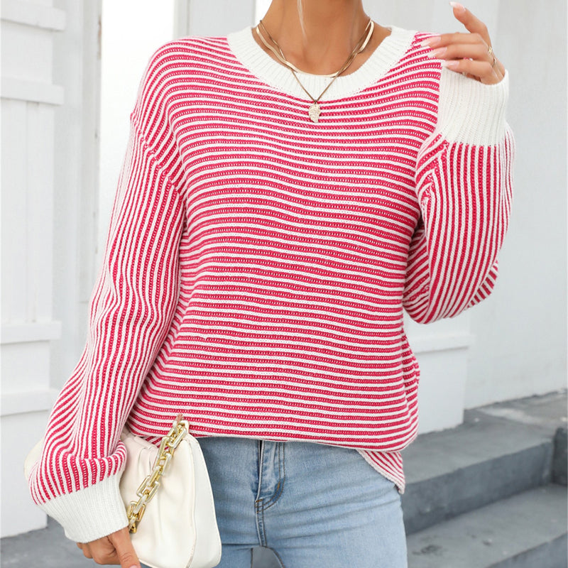 Casual Striped Loose Pullover Sweater