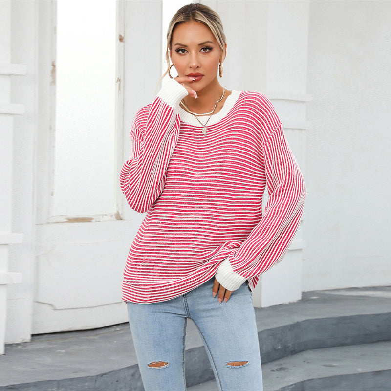 Casual Striped Loose Pullover Sweater