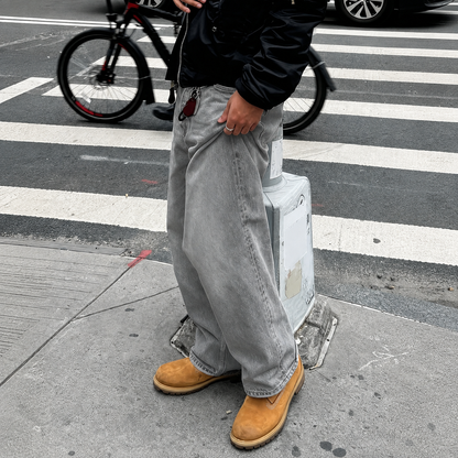 Versatile Loose Vintage Themed Denim Jeans For Men