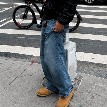 Versatile Loose Vintage Themed Denim Jeans For Men