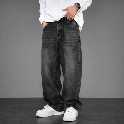 Casual Loose Fit Street Style Denim Jeans For Men