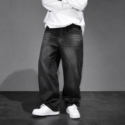 Casual Loose Fit Street Style Denim Jeans For Men