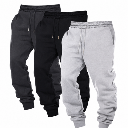 Pack Of 3 Solid Colored Drawstring Jogger Pants For Men