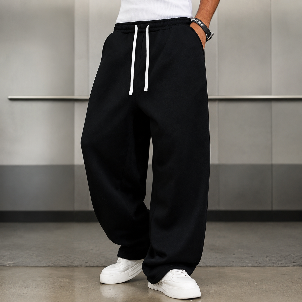 Loose Fit Casual Sports Pants With Drawstring For Men