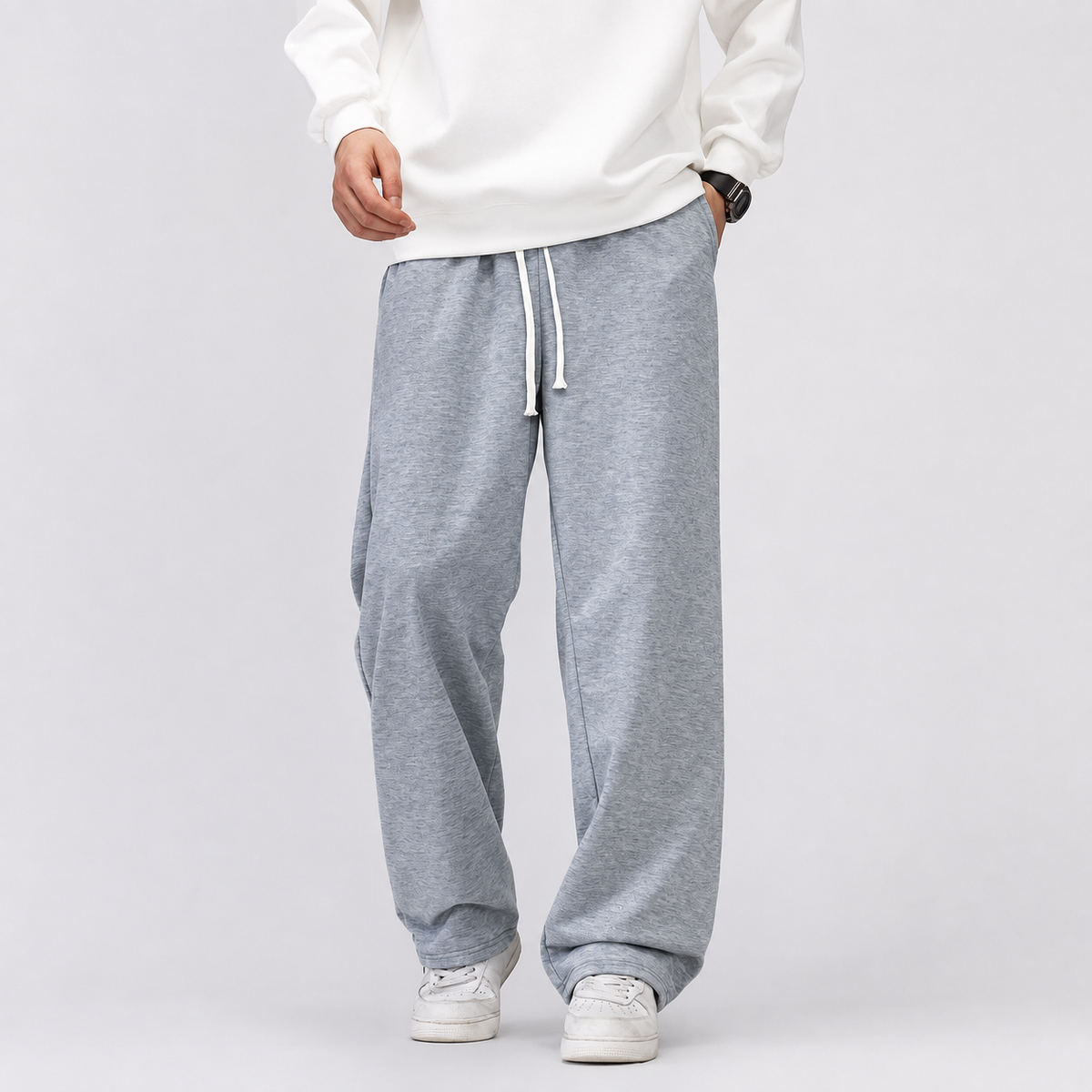 2 Pieces Loose Sports Sweatpants With Drawstring For Men