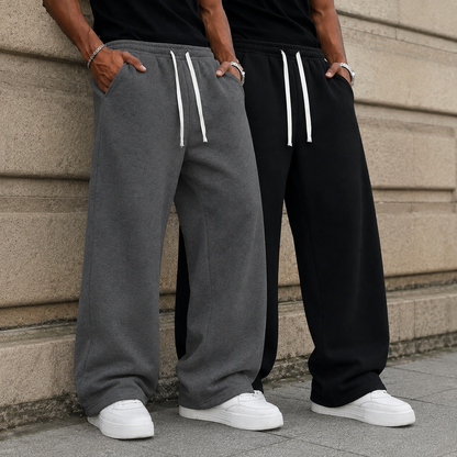2 Pieces Loose Sports Sweatpants With Drawstring For Men