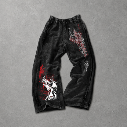 Casual Letter And Cartoon Print Sweatpants For Men