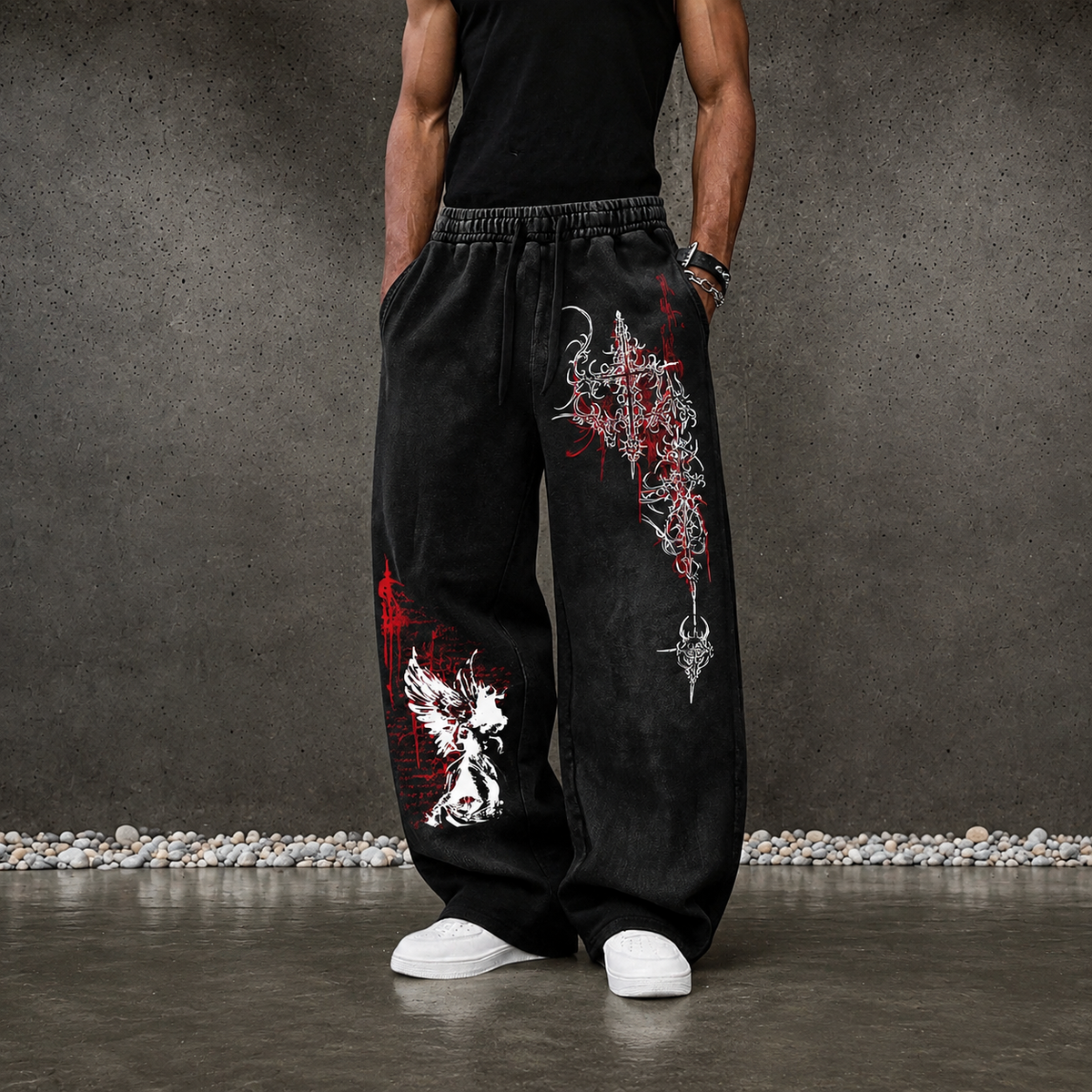 Casual Letter And Cartoon Print Sweatpants For Men