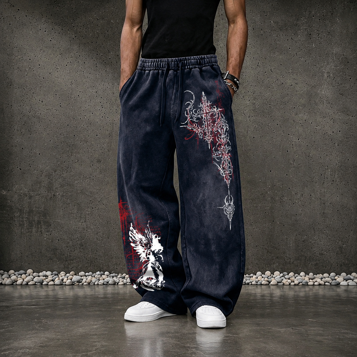 Casual Letter And Cartoon Print Sweatpants For Men