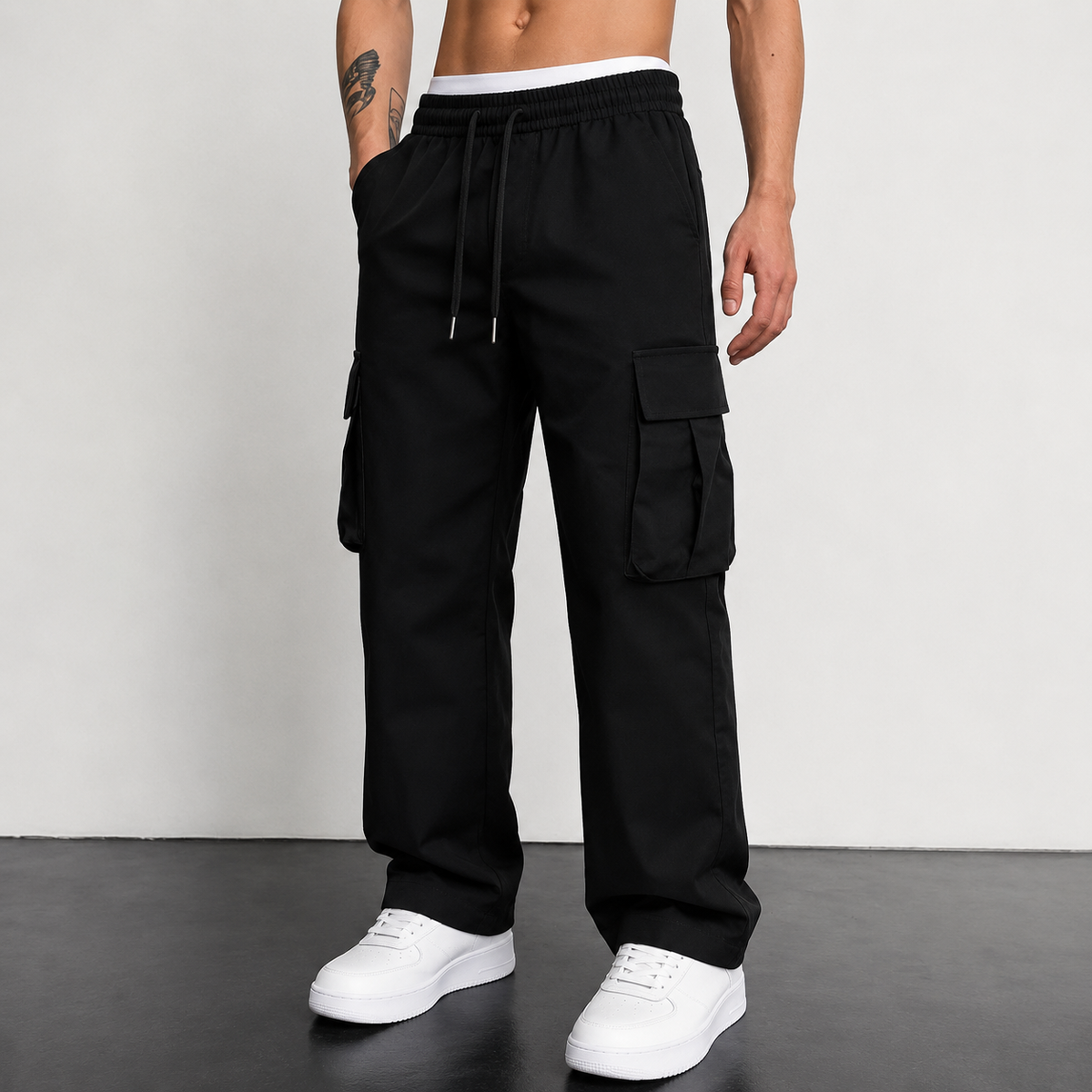 Cargo Outdoor Hiking Pants With Drawstring For Men