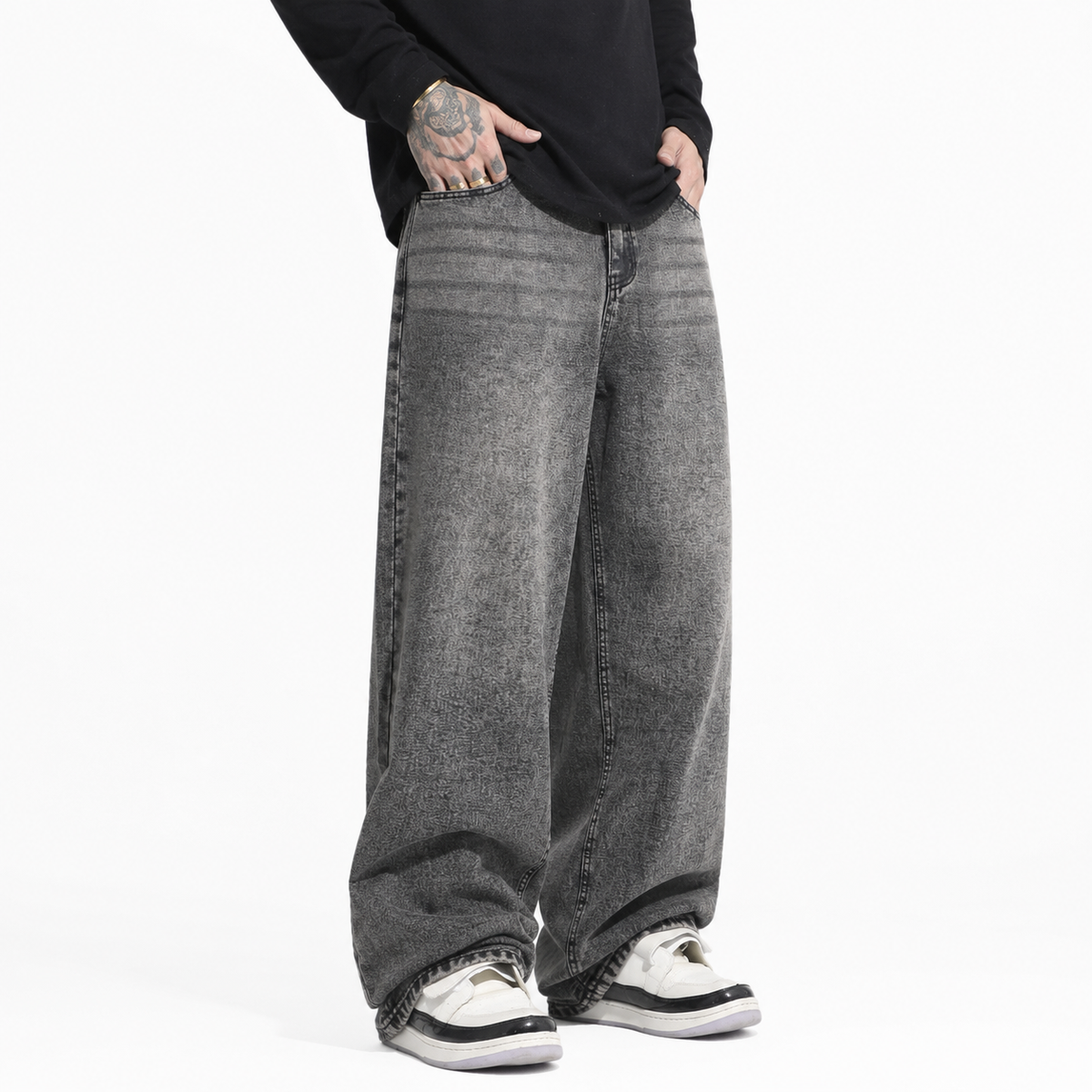 Casual Loose Fit Baggy Denim Jeans For Men
