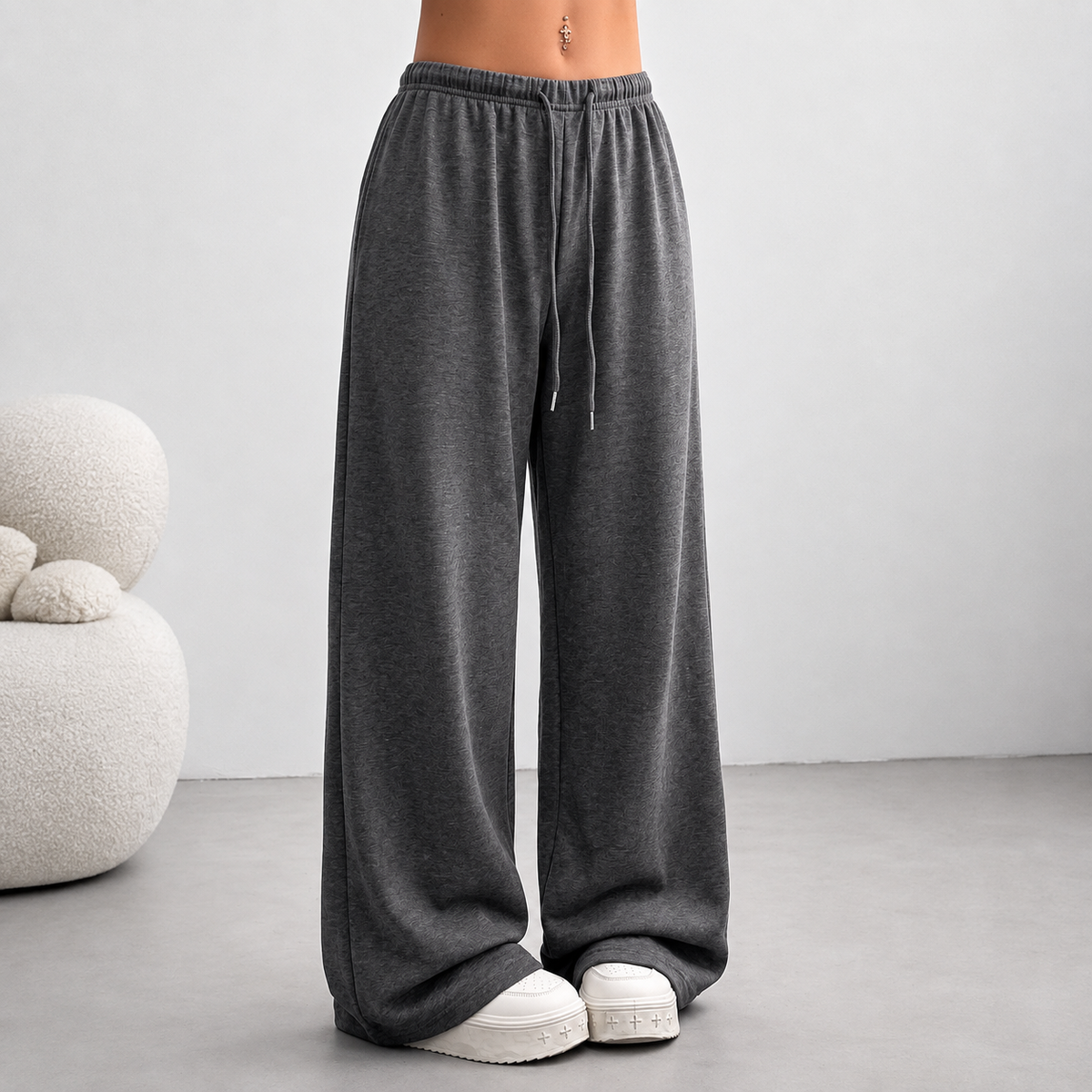 Casual Loose Summer Work Sweatpants With Drawstring For Women