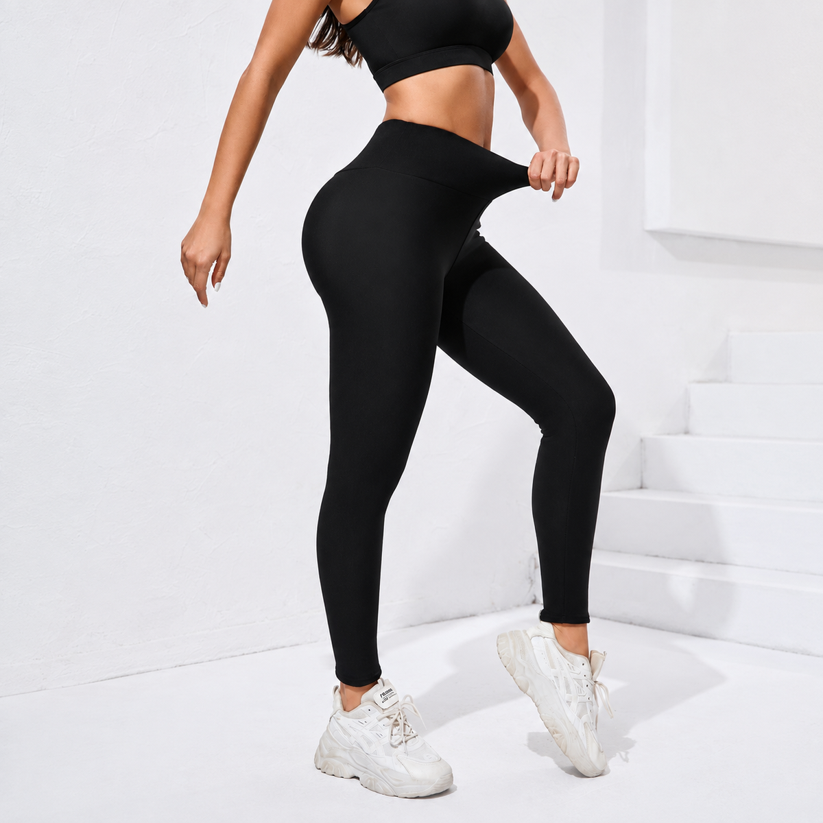 High Rise Thermal Fleece Lined Leggings For Yoga And Fitness