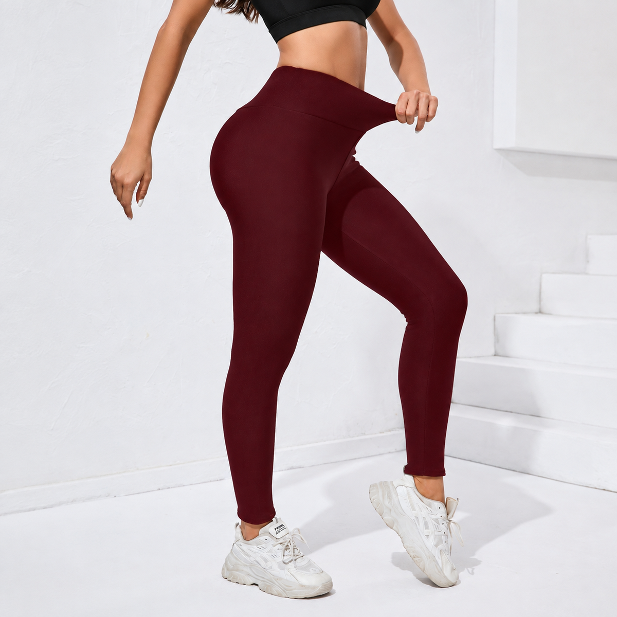 High Rise Thermal Fleece Lined Leggings For Yoga And Fitness