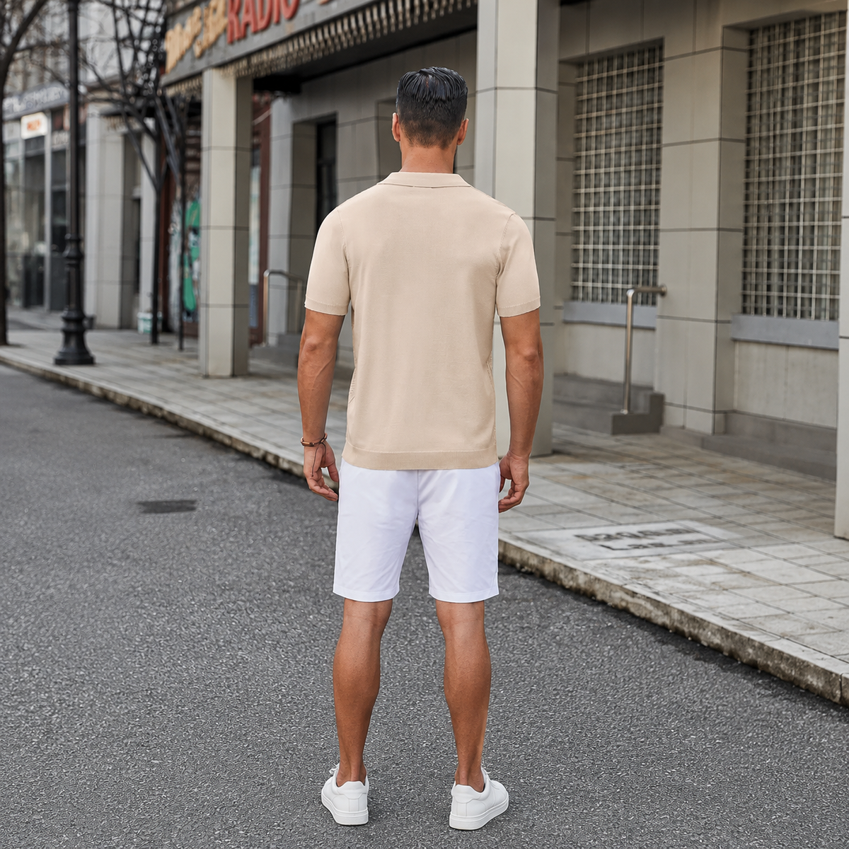 Vintage Knit Button Down Short Sleeve Summer Casual Shirts For Men