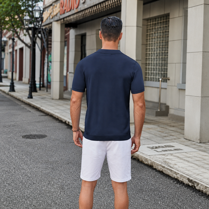 Vintage Knit Button Down Short Sleeve Summer Casual Shirts For Men