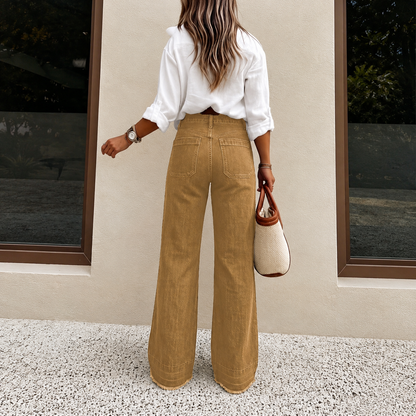 Casual Loose Fit Wide Denim Jeans For Women