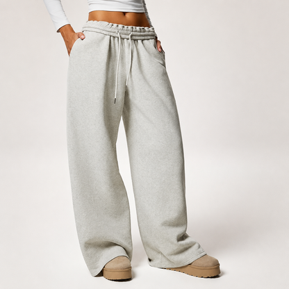 Thermal Lined Thick Versatile Loose Wide Sweatpants