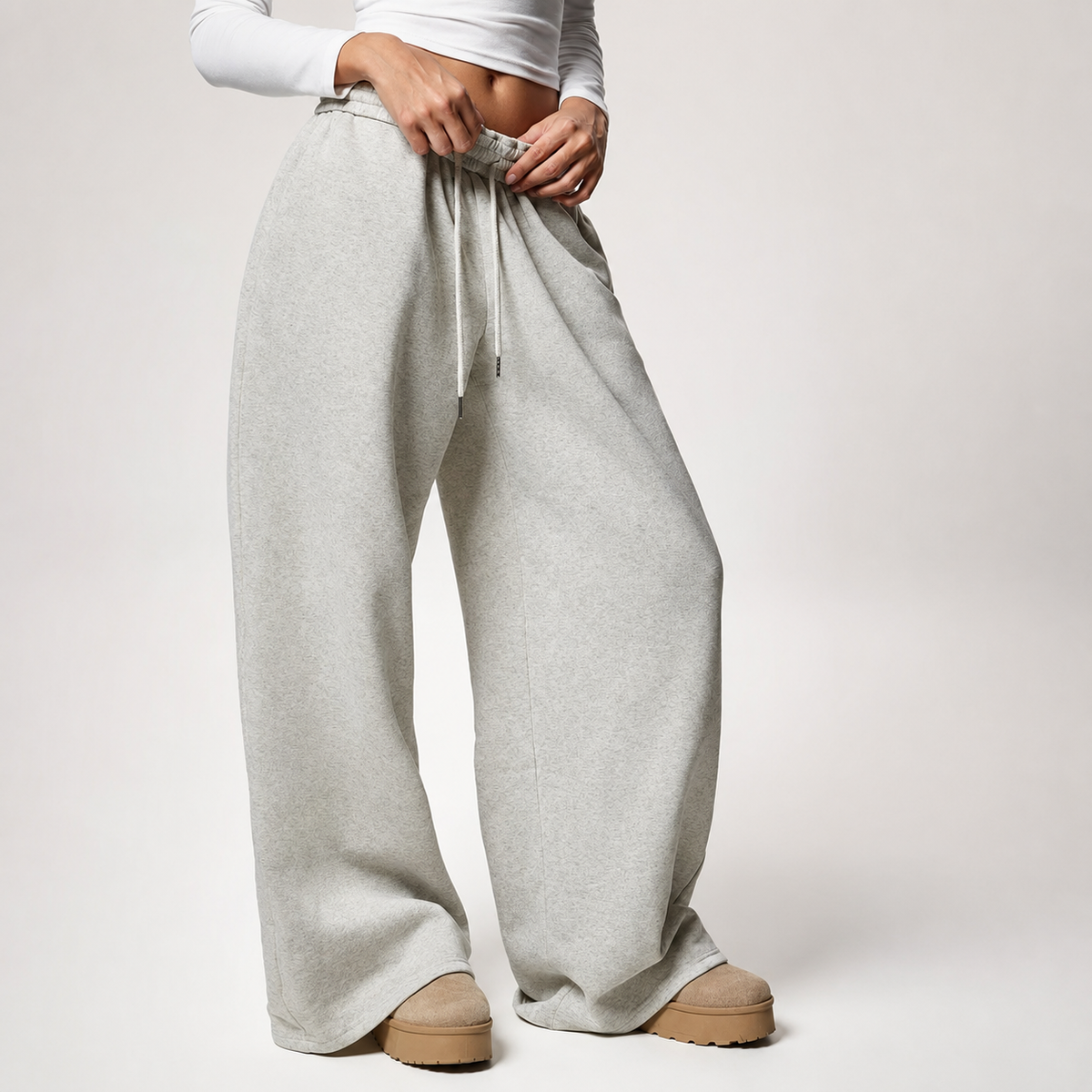 Thermal Lined Thick Versatile Loose Wide Sweatpants