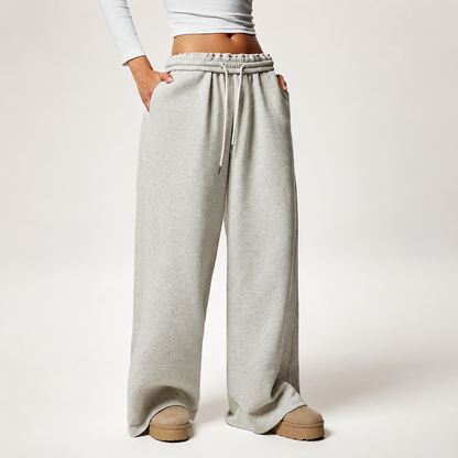 Thermal Lined Thick Versatile Loose Wide Sweatpants