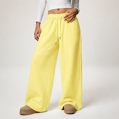 Thermal Lined Thick Versatile Loose Wide Sweatpants