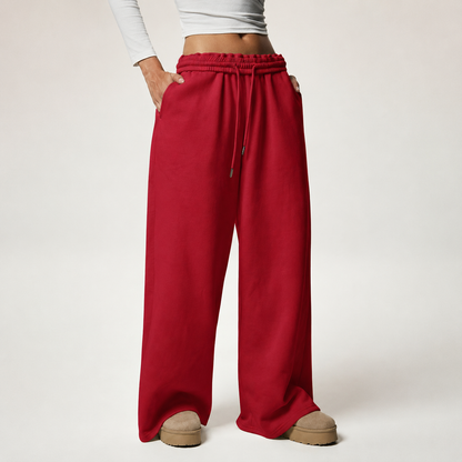 Thermal Lined Thick Versatile Loose Wide Sweatpants