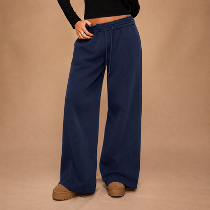 Thermal Lined Thick Versatile Loose Wide Sweatpants