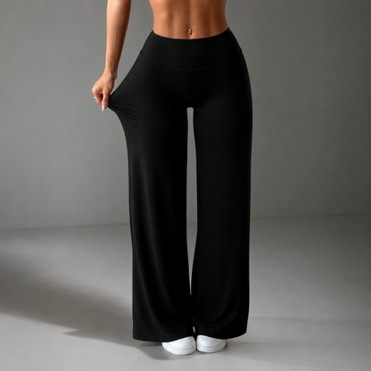 Solid Flared Slim Fit Trousers For Women