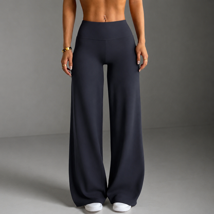 Solid Flared Slim Fit Trousers For Women