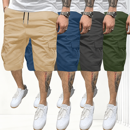 Pack Of 4 Solid Color Cargo Shorts For Men