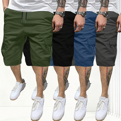 Pack Of 4 Solid Color Cargo Shorts For Men