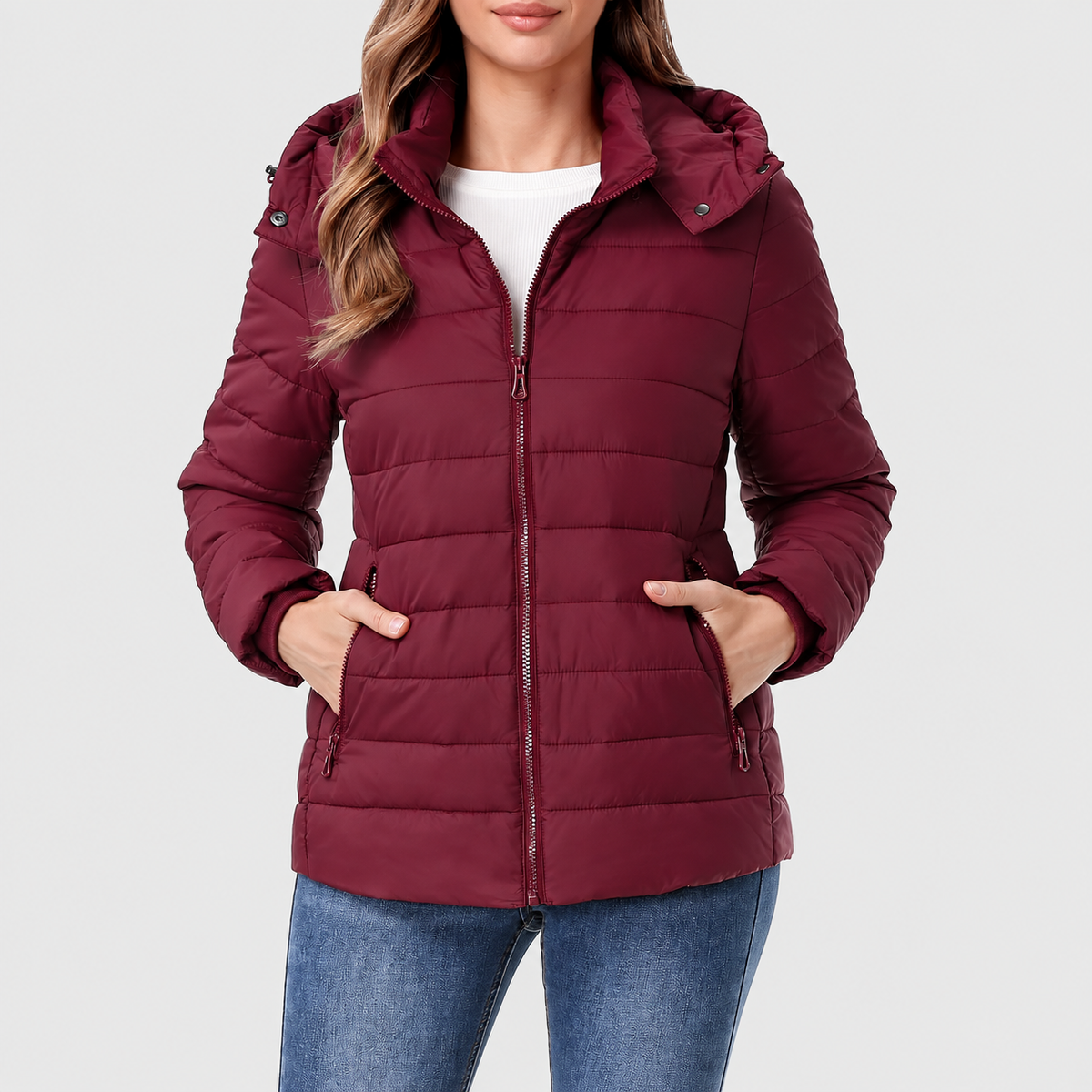 Lightweight Waterproof Puffer Jacket For Cold Winter For Women