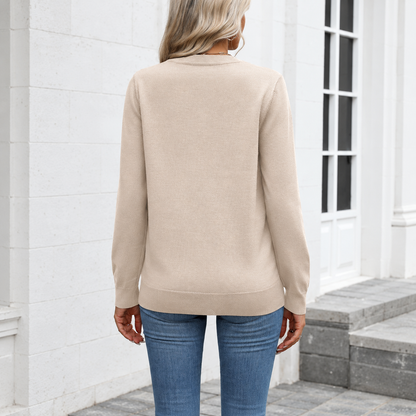 Classic Fall Long Sleeve Knit Top For Women