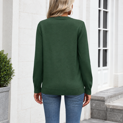 Classic Fall Long Sleeve Knit Top For Women