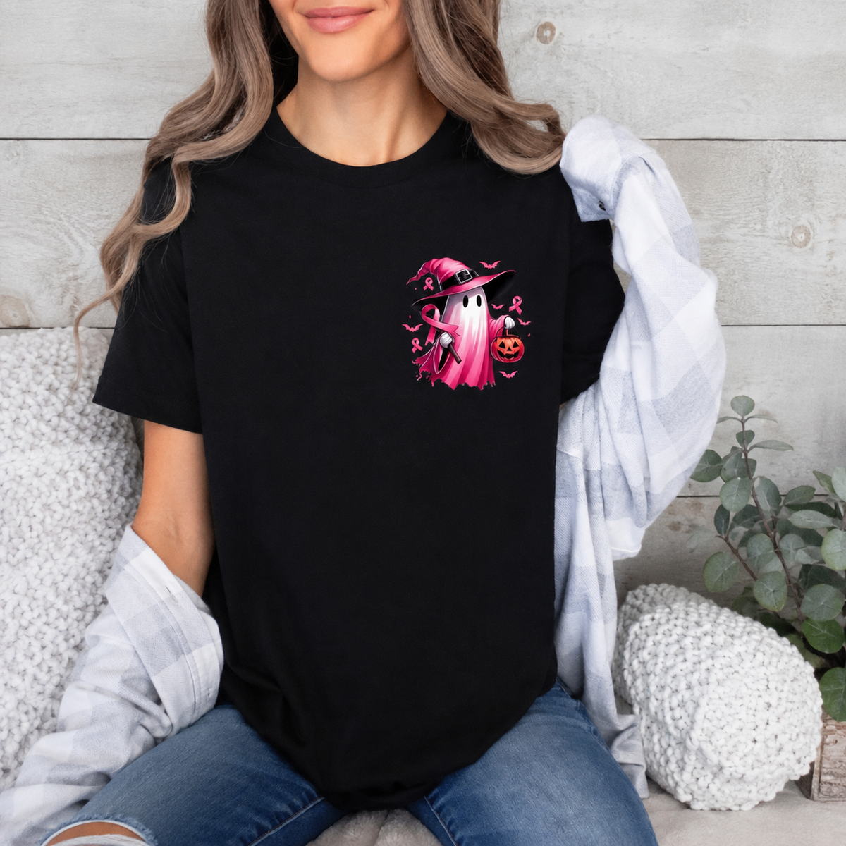 Halloween October Quote Printed Short Sleeve T Shirt For Women