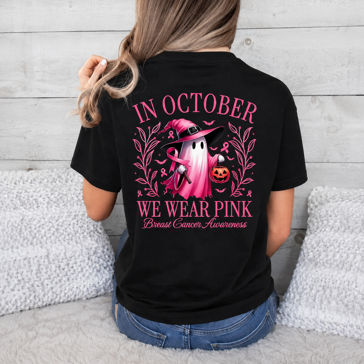 Halloween October Quote Printed Short Sleeve T Shirt For Women
