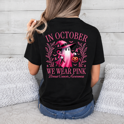 Halloween October Quote Printed Short Sleeve T Shirt For Women