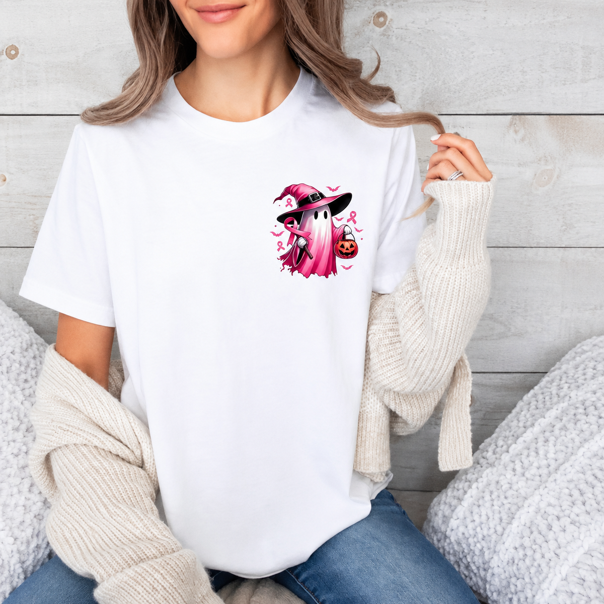 Halloween October Quote Printed Short Sleeve T Shirt For Women