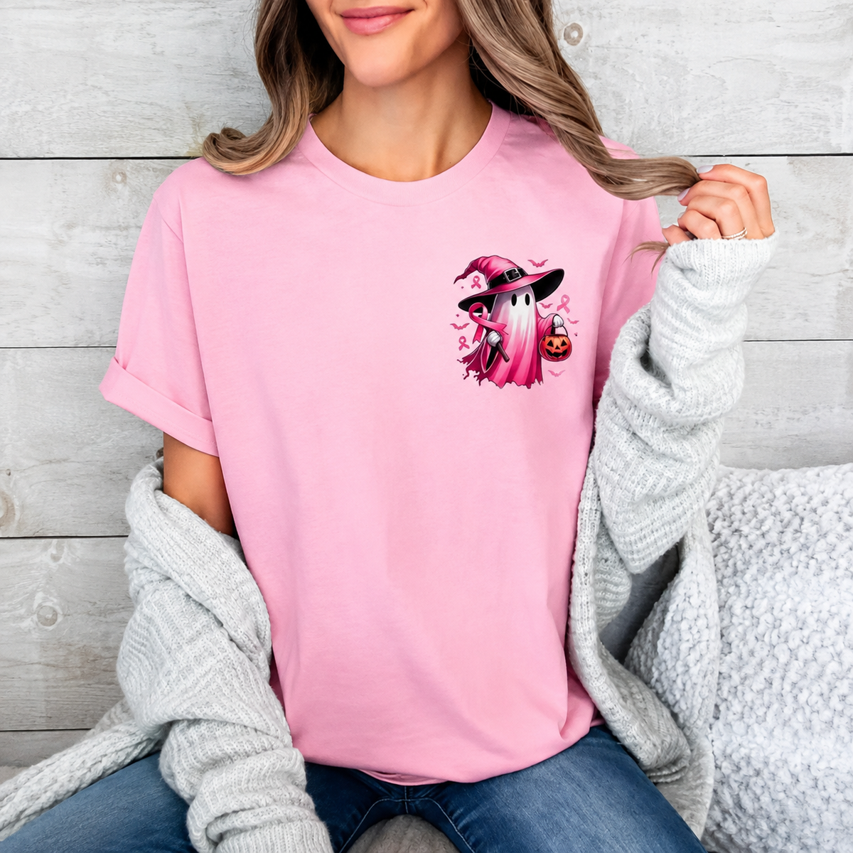 Halloween October Quote Printed Short Sleeve T Shirt For Women