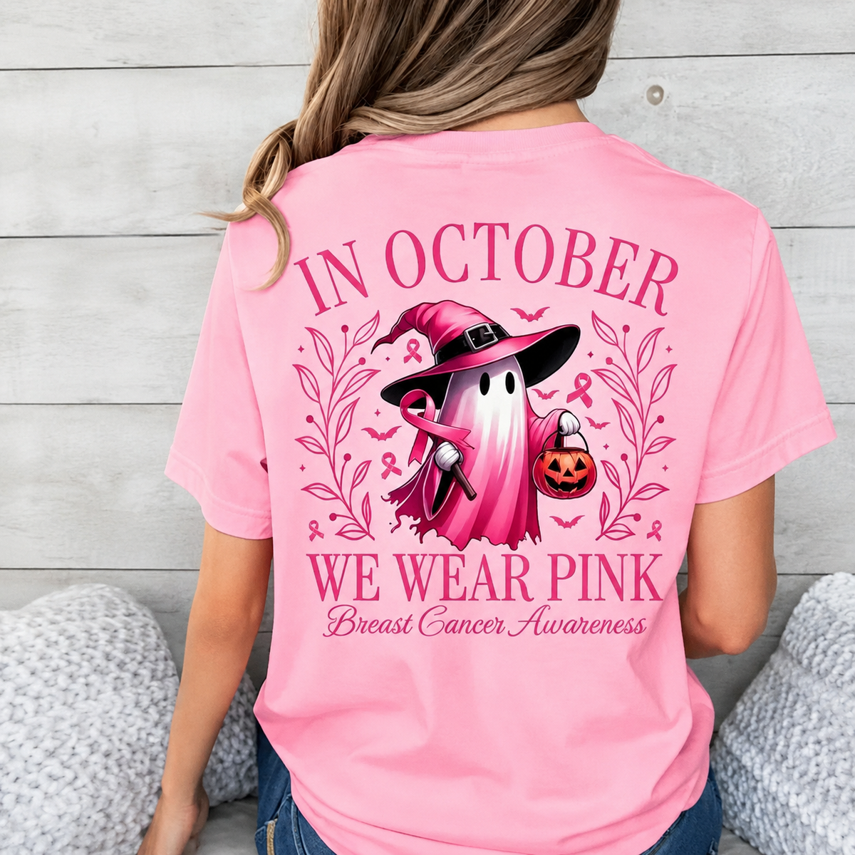 Halloween October Quote Printed Short Sleeve T Shirt For Women