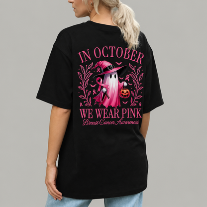Halloween October Quote Printed Short Sleeve T Shirt For Women